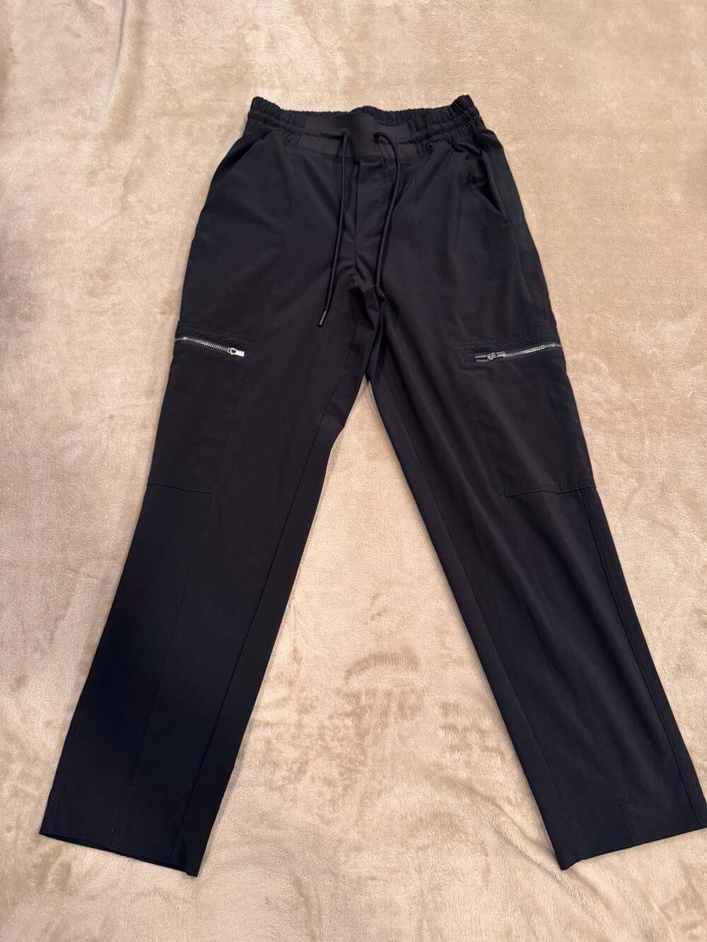 Athleta High Rise Cargo Pants Black Size 0P Athleisure Hiking Utility